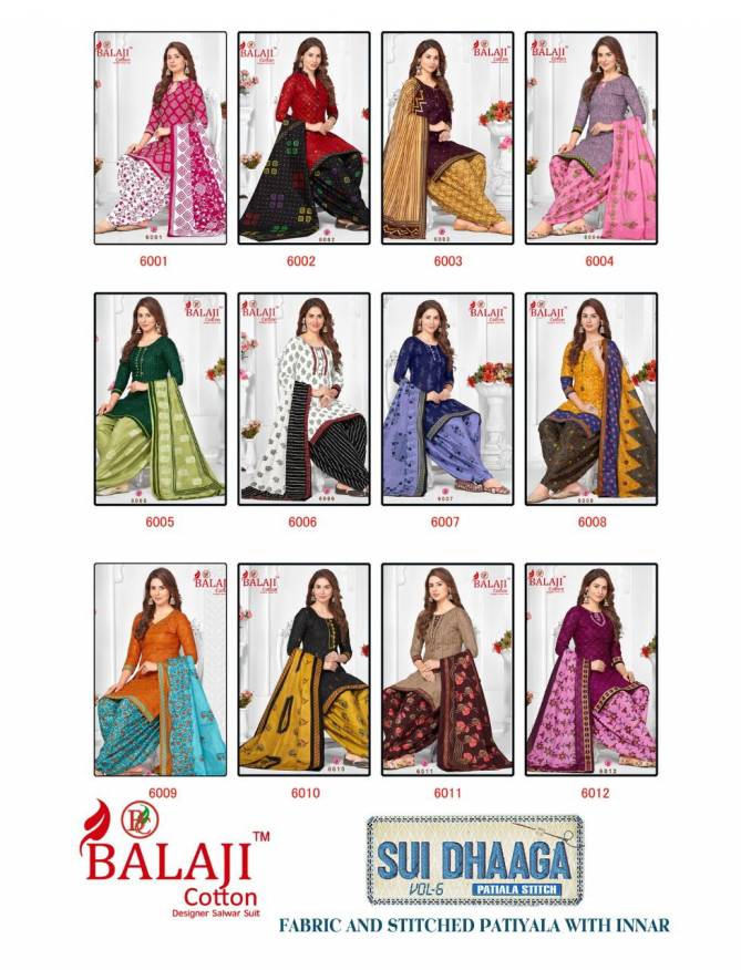 Balaji Sui Dhaga Vol 6 Casual Wear Wholesale Printed Cotton Dress Material Catalog
